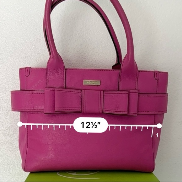 KATE SPADE QUINN VILLABELLA STUNNING PINK LEATHER BOW SATCHEL BAG & WALLET - Picture 5 of 10